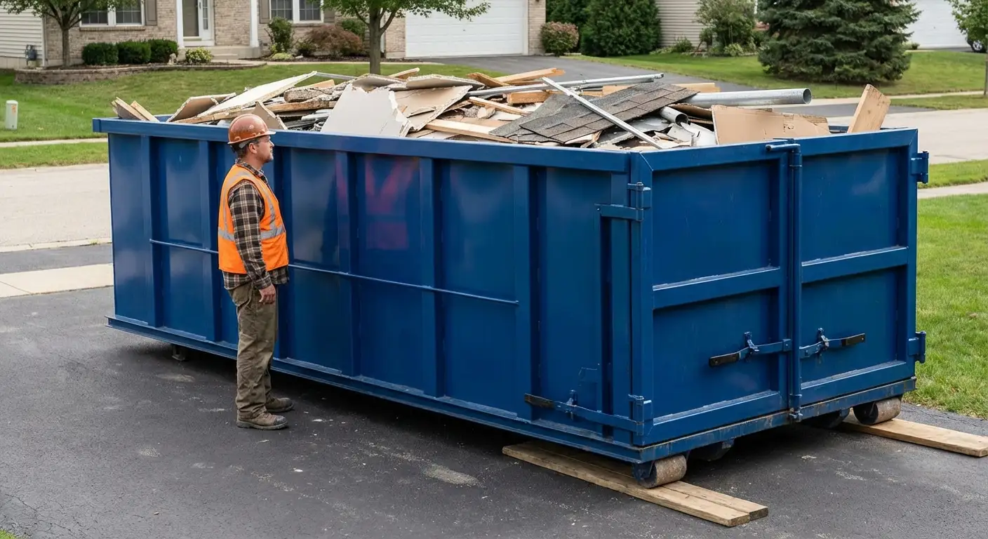 Dumpster loaded correctly to avoid overage fees in Kennewick, WA