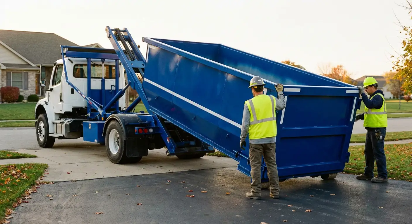 Roll-off dumpster delivery truck in Kennewick, WA