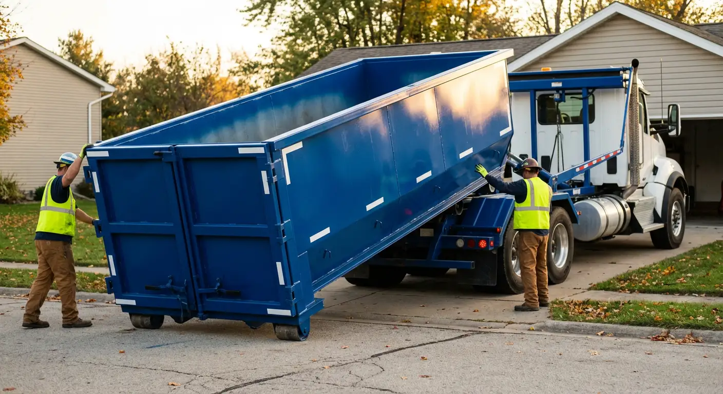 Roll-off dumpster delivery truck in Kennewick, WA